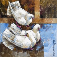 Iqbal Durrani, 18 x 18 Inch, Oil on Canvas, Figurative Painting, AC-IQD-321 Iqbal Durrani, 18 x 18 Inch, Oil on Canvas, Figurative Painting, AC-IQD-321